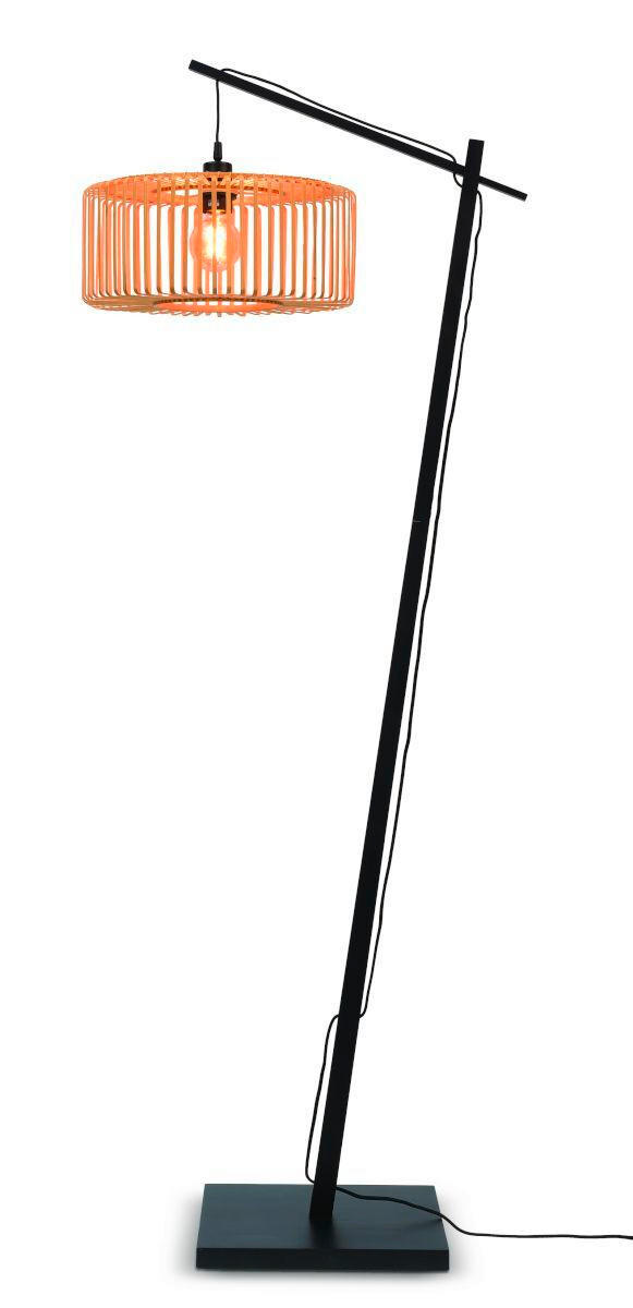 GOLVLAMPA GOOD&MOJO     - svart/naturfärgad, Trend, trä (176/40/68cm) - Good & Mojo