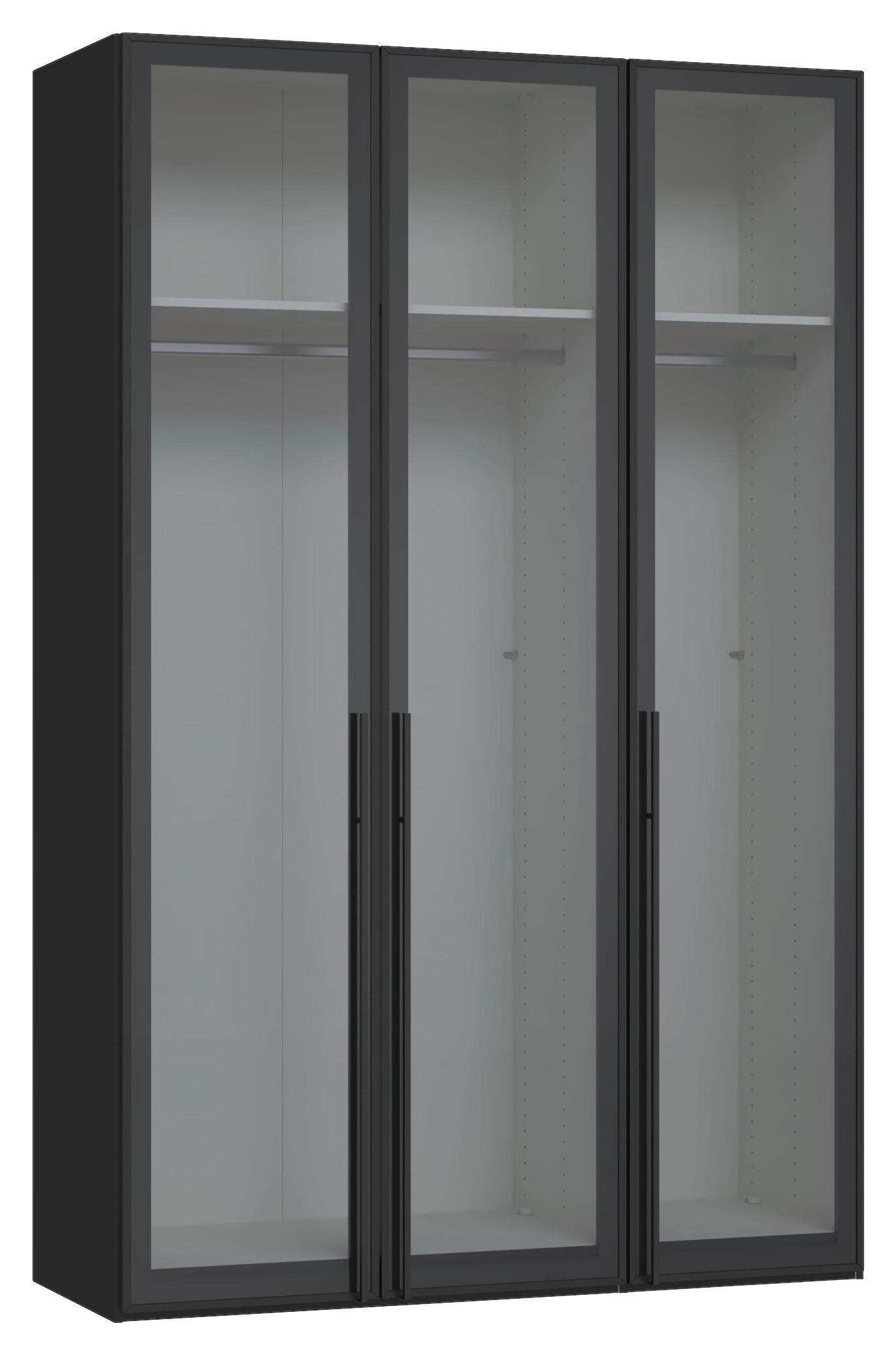 DREHTÜRENSCHRANK  in Schwarz  - Schwarz, Design, Glas/Holzwerkstoff (152/236/59cm) - Jutzler