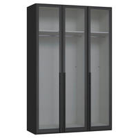 DREHTÜRENSCHRANK  in Schwarz  - Schwarz, Design, Glas/Holzwerkstoff (152/236/59cm) - Jutzler
