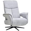 RELAXSESSEL in Textil Hellgrau  - Hellgrau/Schwarz, Design, Textil/Metall (78/101/88cm) - Welnova