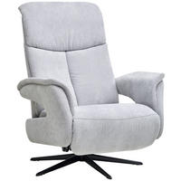 RELAXSESSEL in Textil Hellgrau  - Hellgrau/Schwarz, Design, Textil/Metall (78/101/88cm) - Welnova