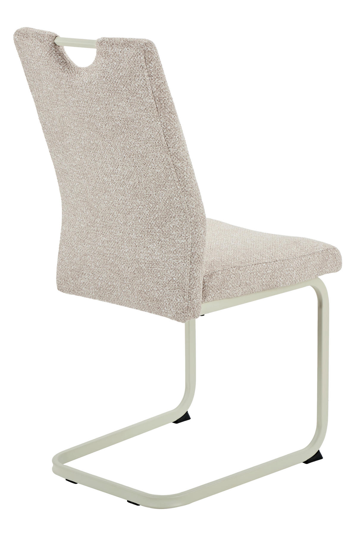 SCHWINGSTUHL-SET 4 Stück erweiterbar, mit Griff, ergonomische Rückenlehne Webstoff, Mikrofaser  - Beige/Creme, MODERN, Textil/Metall (45/98/59cm) - MID.YOU