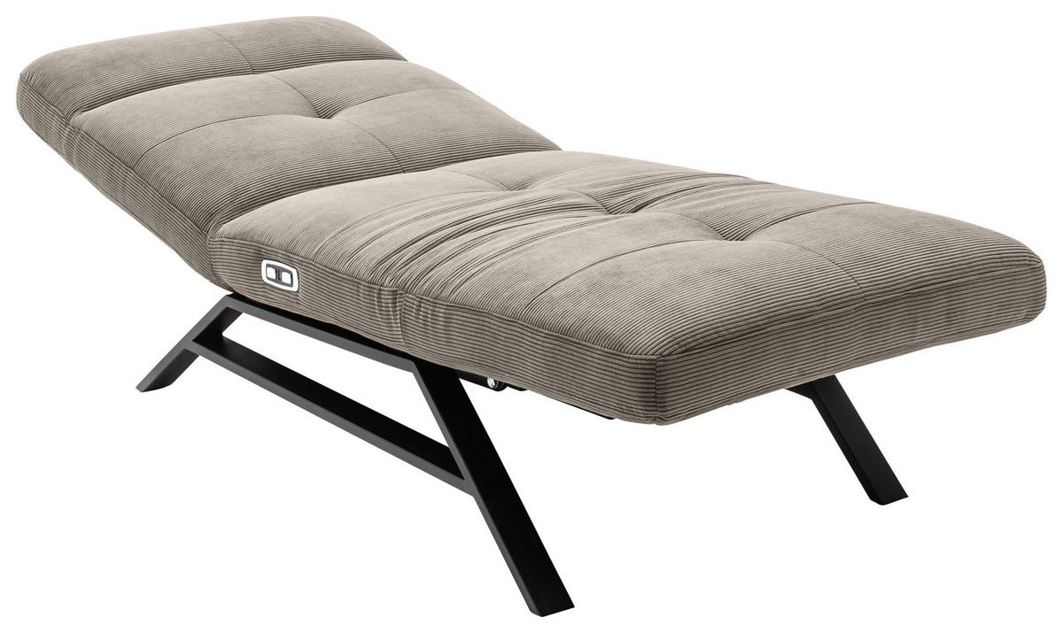 RELAXLIEGE in Cord Sandfarben  - Sandfarben/Schwarz, Design, Textil/Metall (80/54-113/158-198cm) - Pure Home Lifestyle