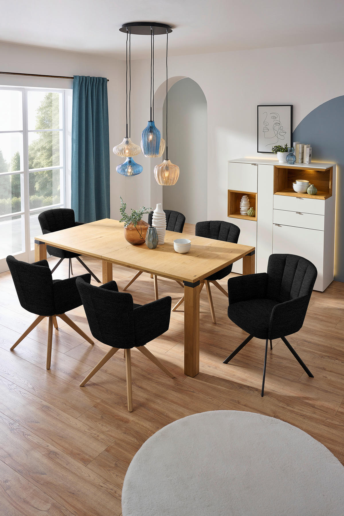 ARMLEHNSTUHL Stahl Webstoff  - Anthrazit, Design, Textil/Metall (58/83/62cm) - Venjakob