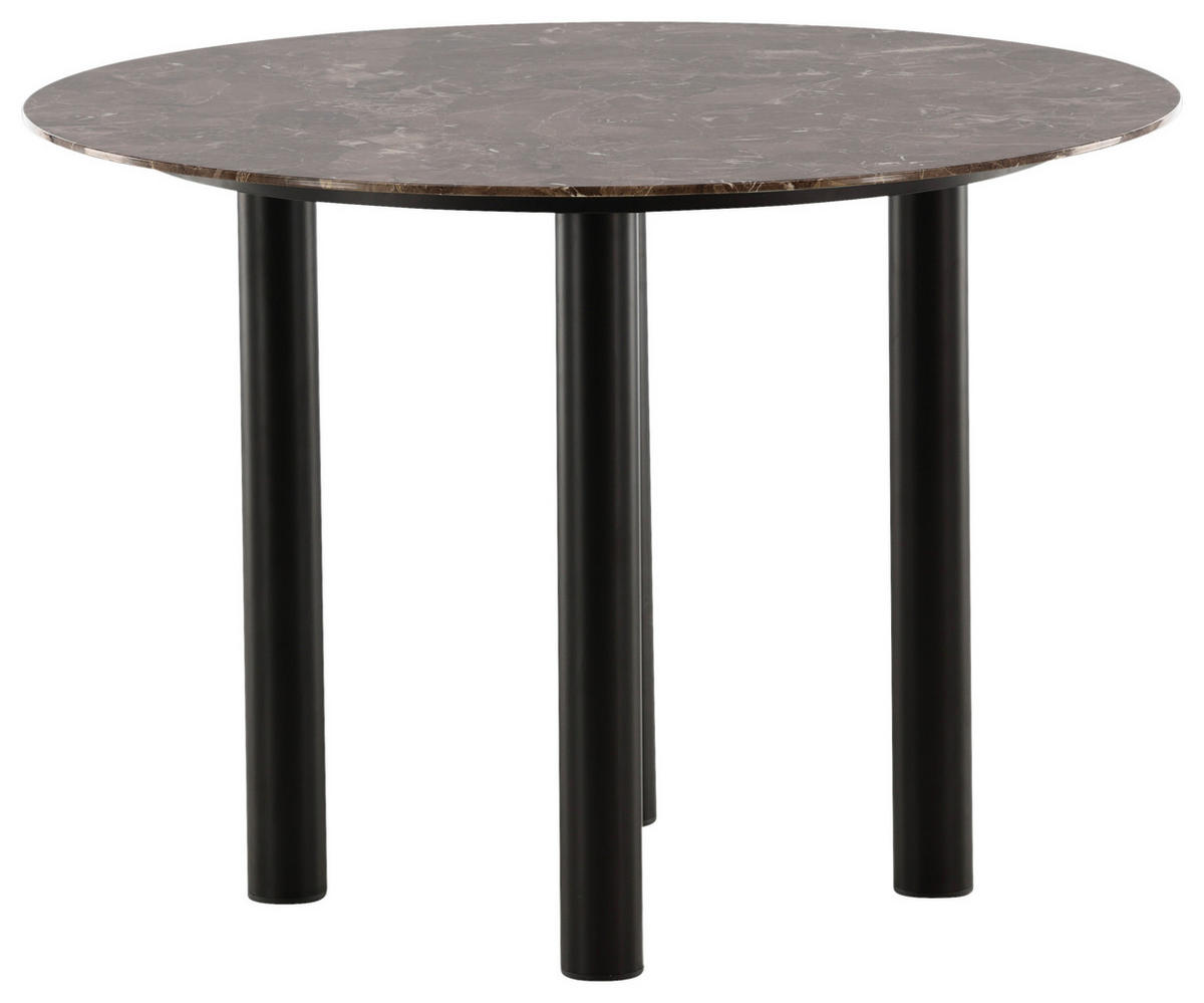 ESSTISCH furniert Schwarz, Dunkelbraun  - Dunkelbraun/Schwarz, Design, Holzwerkstoff/Metall (106/106/75cm) - Livetastic