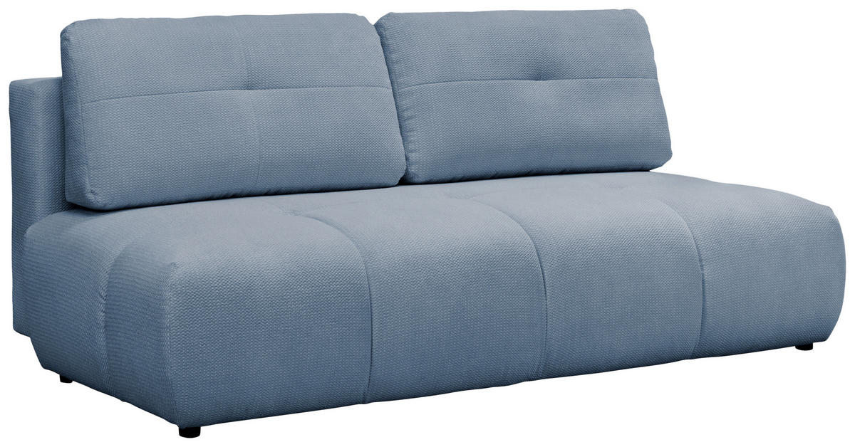 SCHLAFSOFA Struktur Blaugrau  - Blaugrau/Schwarz, Design, Textil (208cm) - MID.YOU