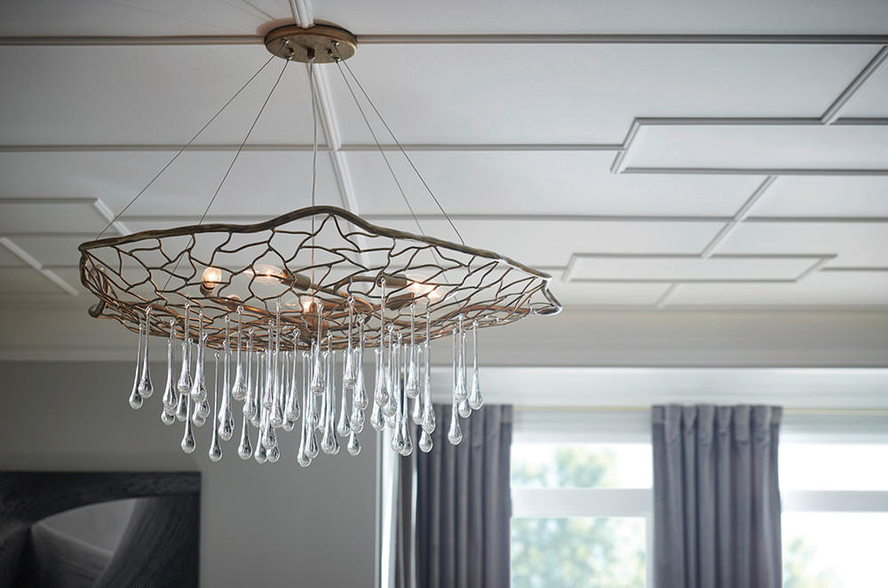 LUSTER 91.4/48.2 cm Elstead Laguna - zlatne boje, Konvencionalno, staklo/metal (91.4/48.2cm) - Elstead Lighting