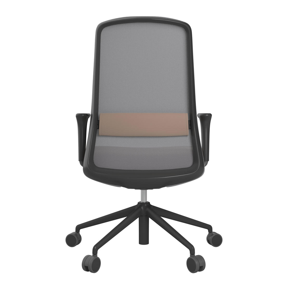 DREHSTUHL Lederlook Grau, Schwarz, Cappuccino  - Schwarz/Grau, MODERN, Kunststoff/Textil (70/103-115/70cm)