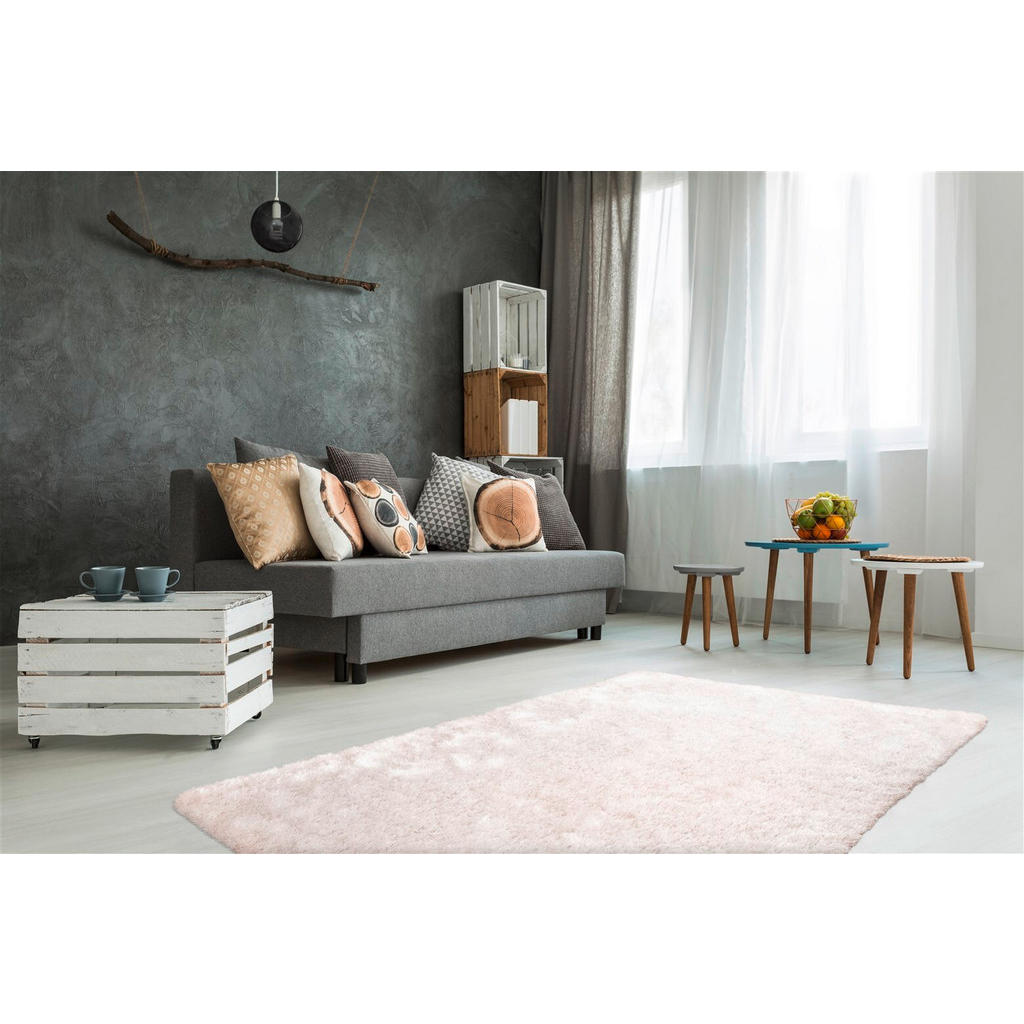 Thumbnail - Hochflorteppich Diamond 700 Puderrosa, Hellrosa, Textil, Uni, rechteckig, 80x150 cm, pflegeleicht, Teppiche & Böden, Tep...