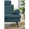 ECKSOFA in Echtleder Blau  180/310 cm  - Blau/Schwarz, Design, Leder/Metall (180/310cm) - Dieter Knoll