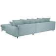ECKSOFA Blaugrau Cord Rückenkissen, Armlehnenkissen, Rücken echt  - Blaugrau/Schwarz, KONVENTIONELL, Textil/Metall (332/231cm) - Carryhome