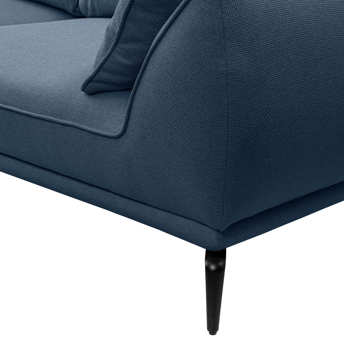 3-SITZER-SOFA in Webstoff Dunkelblau  - Creme/Schwarz, Modern, Textil/Metall (249/86/118cm) - MID.YOU