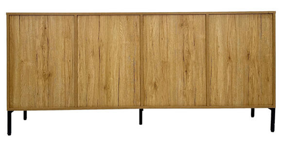 SIDEBOARD WABI in 180/81/40 cm - Eichefarben/Schwarz, Design, Holz/Holzwerkstoff (180/81/40cm) - Xora