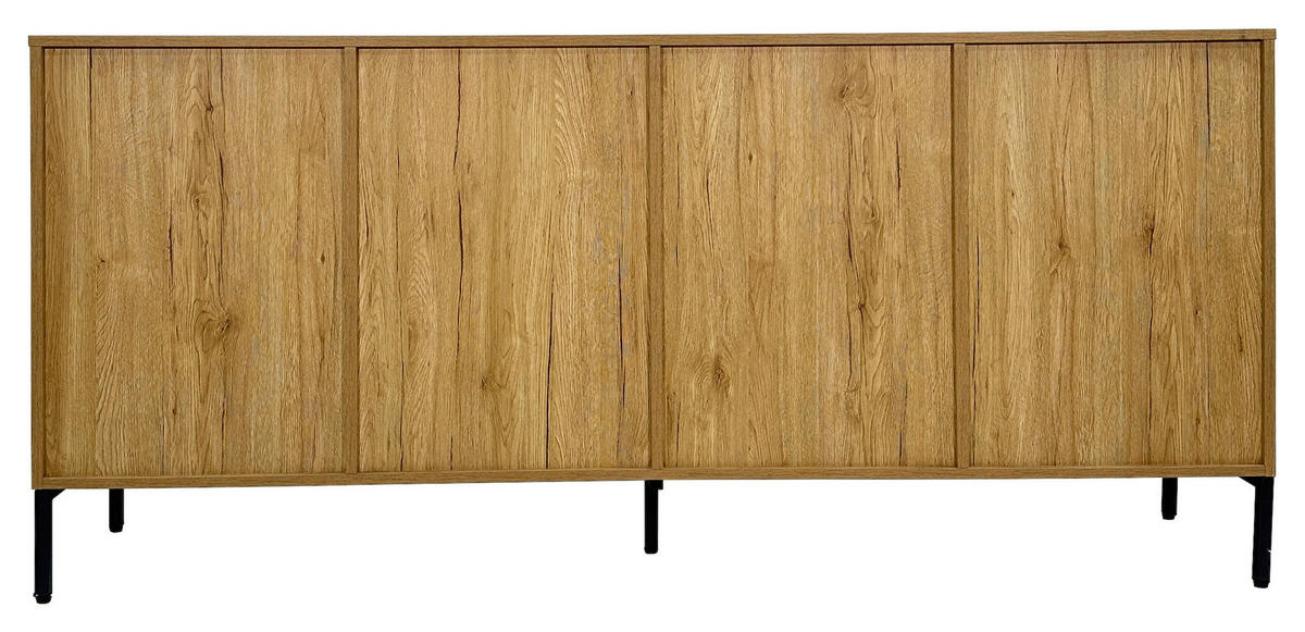 SIDEBOARD WABI  in 180/81/40 cm  - Eichefarben/Schwarz, Design, Holz/Holzwerkstoff (180/81/40cm) - Xora