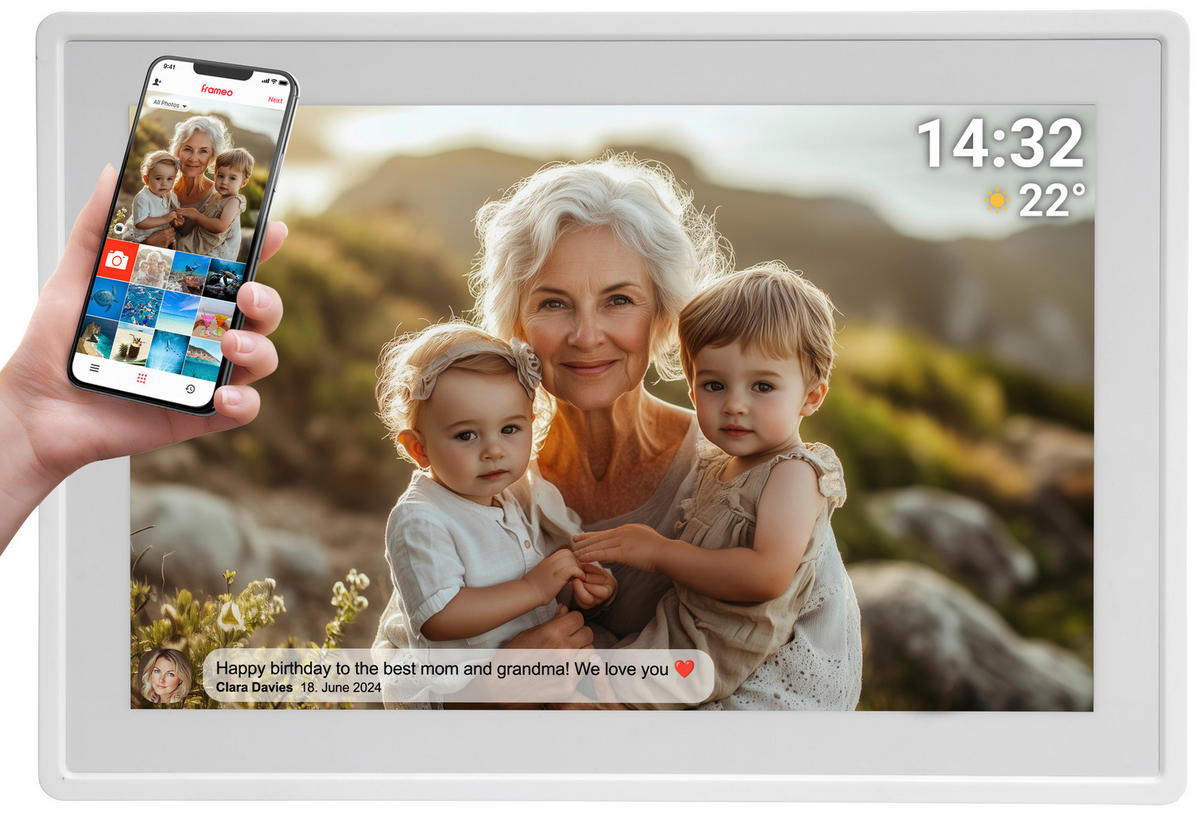 DIGITALER BILDERRAHMEN - Weiß, Design, Kunststoff (26/18/1,8cm) - DENVER