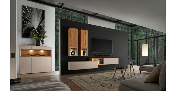 WOHNWAND  in Sandfarben, Wildeiche  280/190/39 cm  - Sandfarben/Wildeiche, Design, Holz/Holzwerkstoff (280/190/39cm) - Dieter Knoll