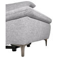 ECKSOFA Greige Webstoff Rücken echt, Relaxfunktion  - Greige/Schwarz, KONVENTIONELL, Textil/Metall (225/288cm) - Carryhome