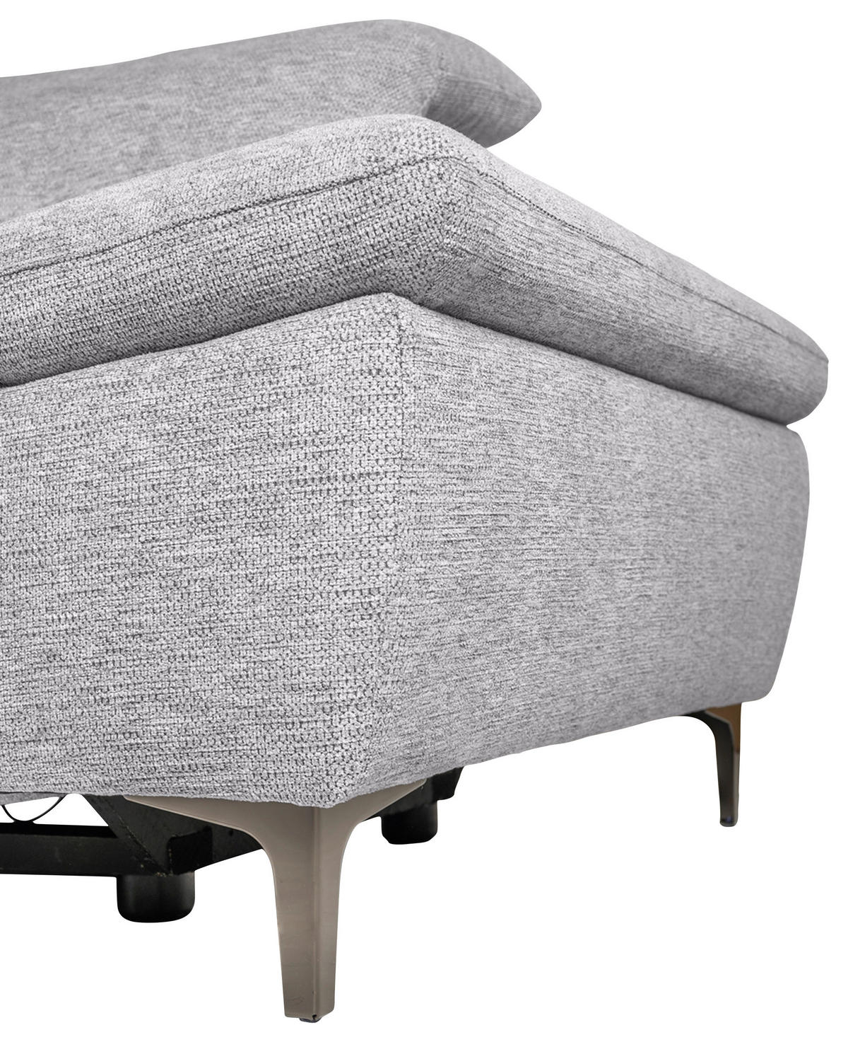 ECKSOFA Greige Webstoff  - Greige/Schwarz, KONVENTIONELL, Textil/Metall (225/288cm) - Carryhome