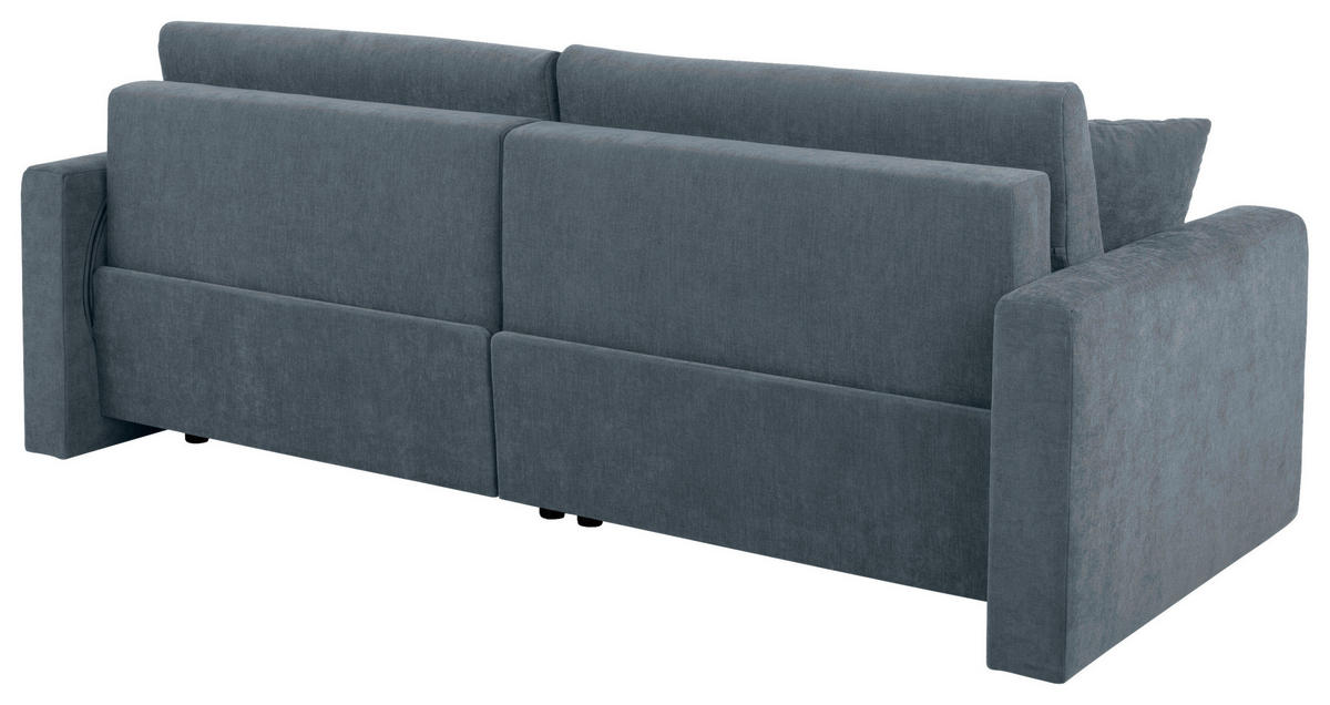 2-SITZER-SOFA in Chenille Blau  - Blau/Schwarz, Konventionell, Kunststoff/Textil (233/90/110cm) - MID.YOU