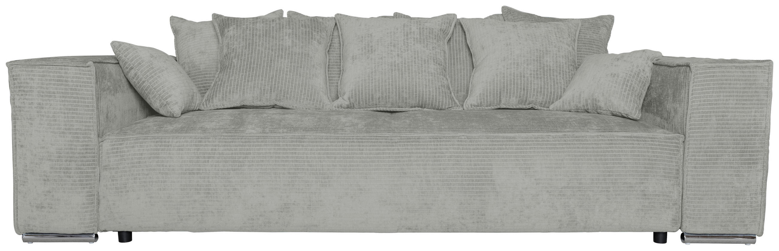 BIGSOFA Flachgewebe Naturfarben  - Chromfarben/Naturfarben, KONVENTIONELL, Textil/Metall (256/68/122cm) - Carryhome