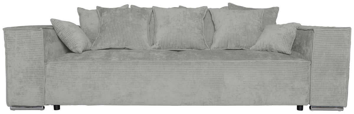BIGSOFA Flachgewebe Naturfarben  - Chromfarben/Naturfarben, KONVENTIONELL, Textil/Metall (256/68/122cm) - Carryhome