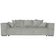BIGSOFA  in Flachgewebe Naturfarben  - Chromfarben/Naturfarben, KONVENTIONELL, Textil/Metall (256/68/122cm) - Carryhome