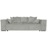 BIGSOFA  in Flachgewebe Naturfarben  - Chromfarben/Naturfarben, KONVENTIONELL, Textil/Metall (256/68/122cm) - Carryhome