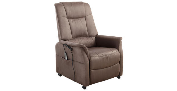 FERNSEHSESSEL in Mikrofaser Graubraun  - Graubraun/Schwarz, KONVENTIONELL, Kunststoff/Textil (77/85-109/87-158cm) - Cantus