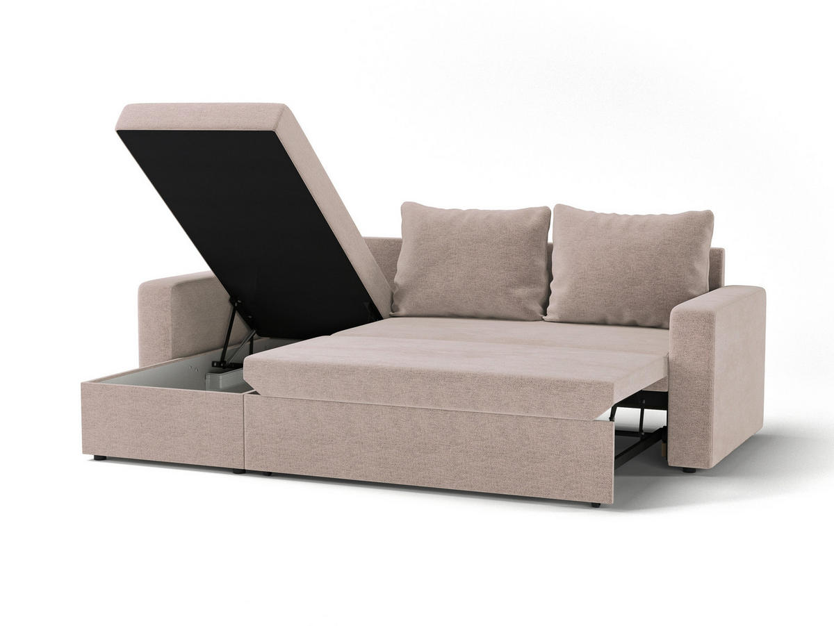 ECKSOFA HOLLYWOOD in Flachgewebe Rosa  - Schwarz/Rosa, Design, Kunststoff/Textil (151/230cm) - MID.YOU