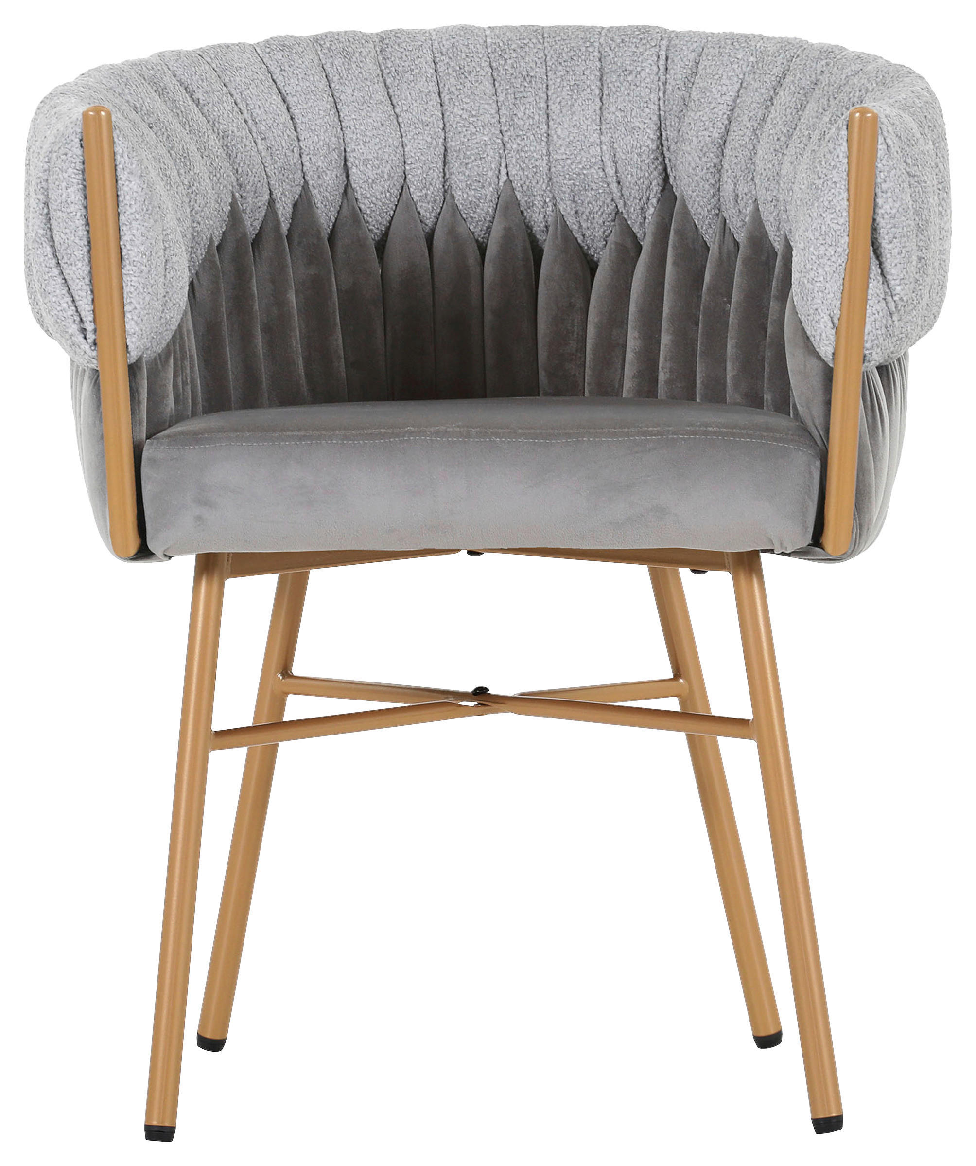 SCAUN CU BRAțE in gri  - auriu/gri, Design, metal/textil (65/76/60cm) - Ambia Home