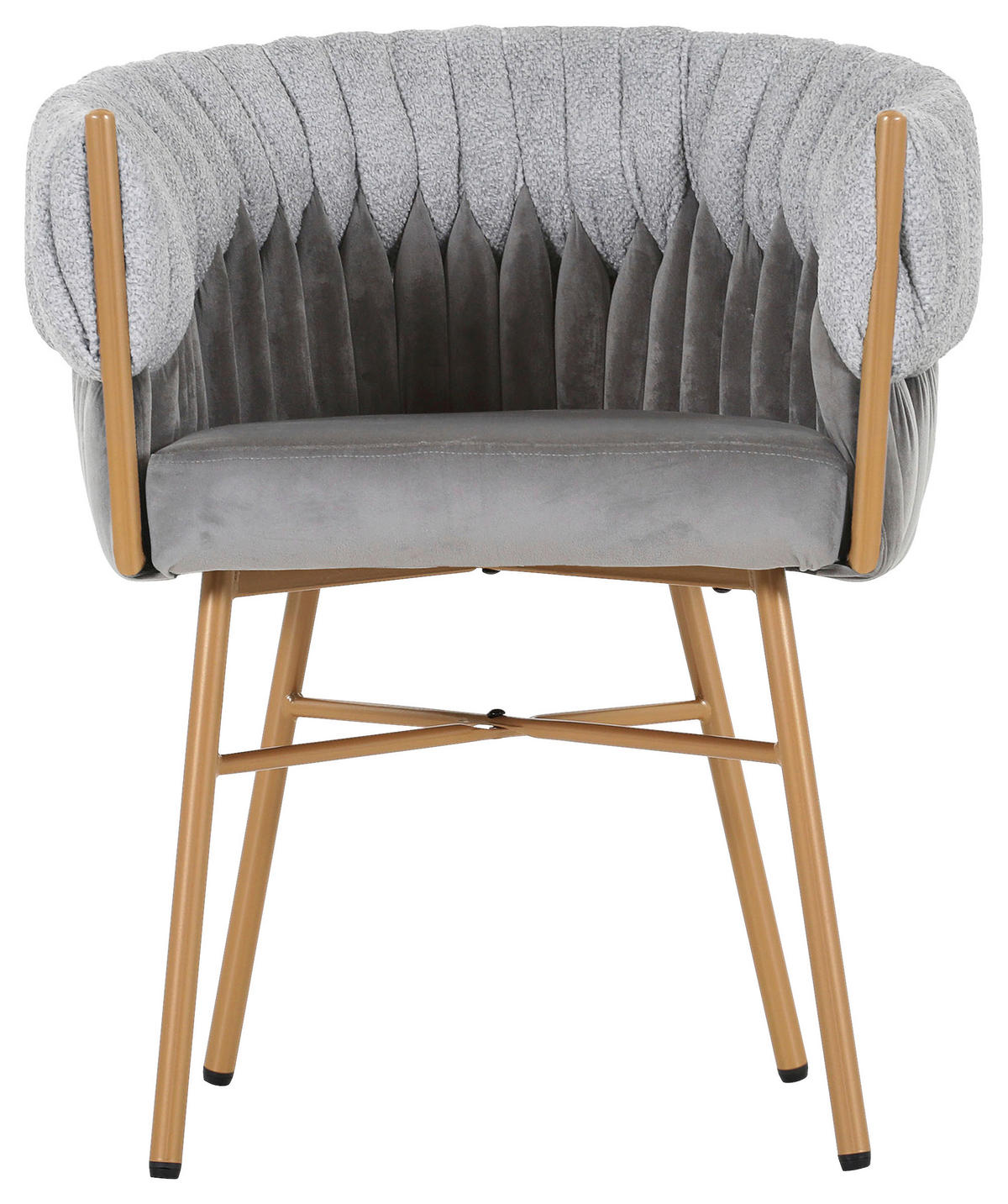 KAROSSZÉK szürke  - aranyszínű/szürke, Design, textil/fém (65/76/60cm) - Ambia Home