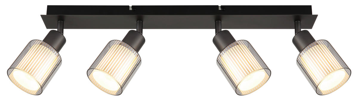 STRAHLER 56/8/18,6 cm   - Schwarzchrom/Weiß, Basics, Glas/Metall (56/8/18,6cm) - Globo