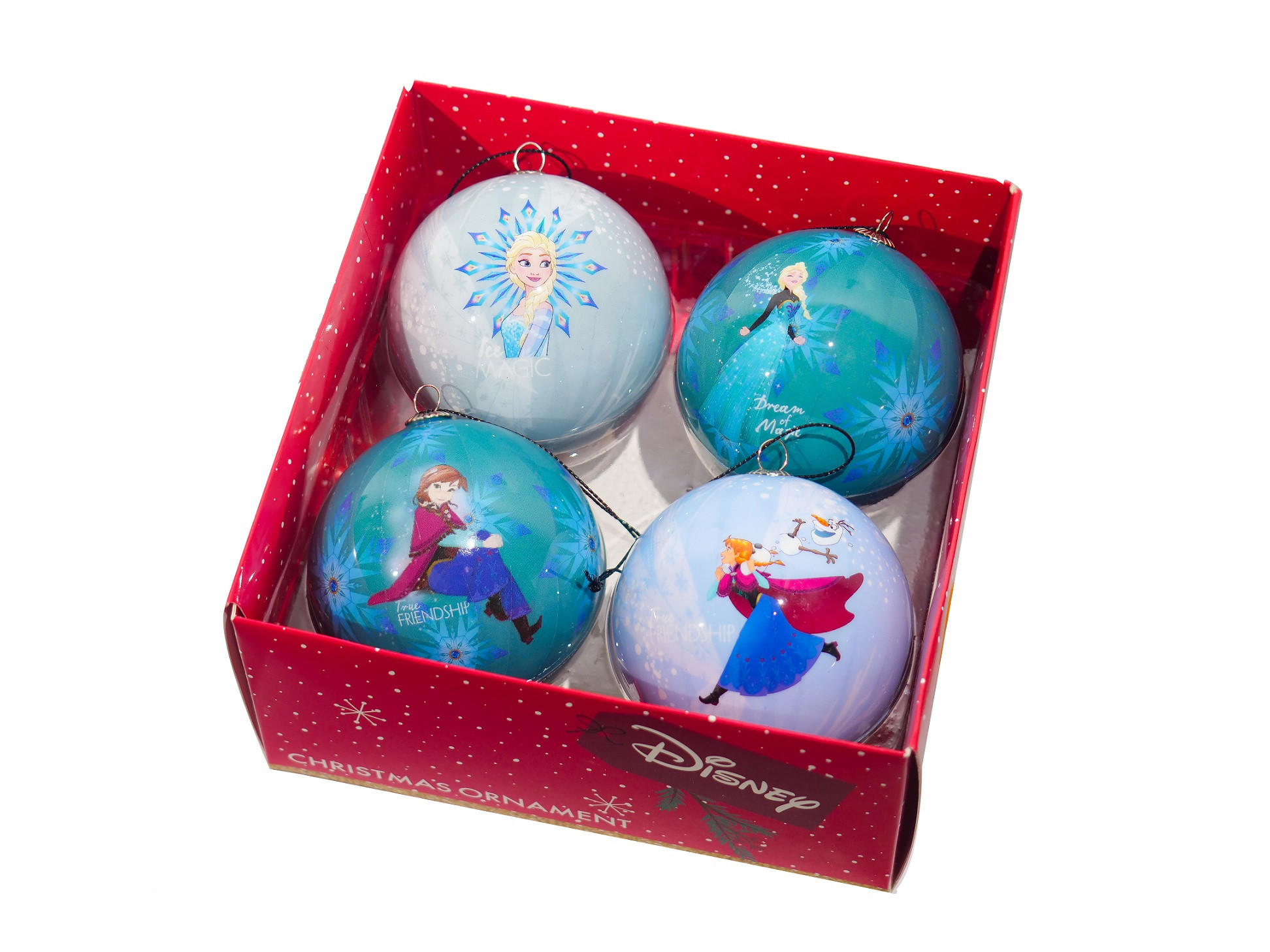 CHRISTBAUMKUGEL-SET 4-teilig Frozen  - Multicolor, KONVENTIONELL, Kunststoff - Disney
