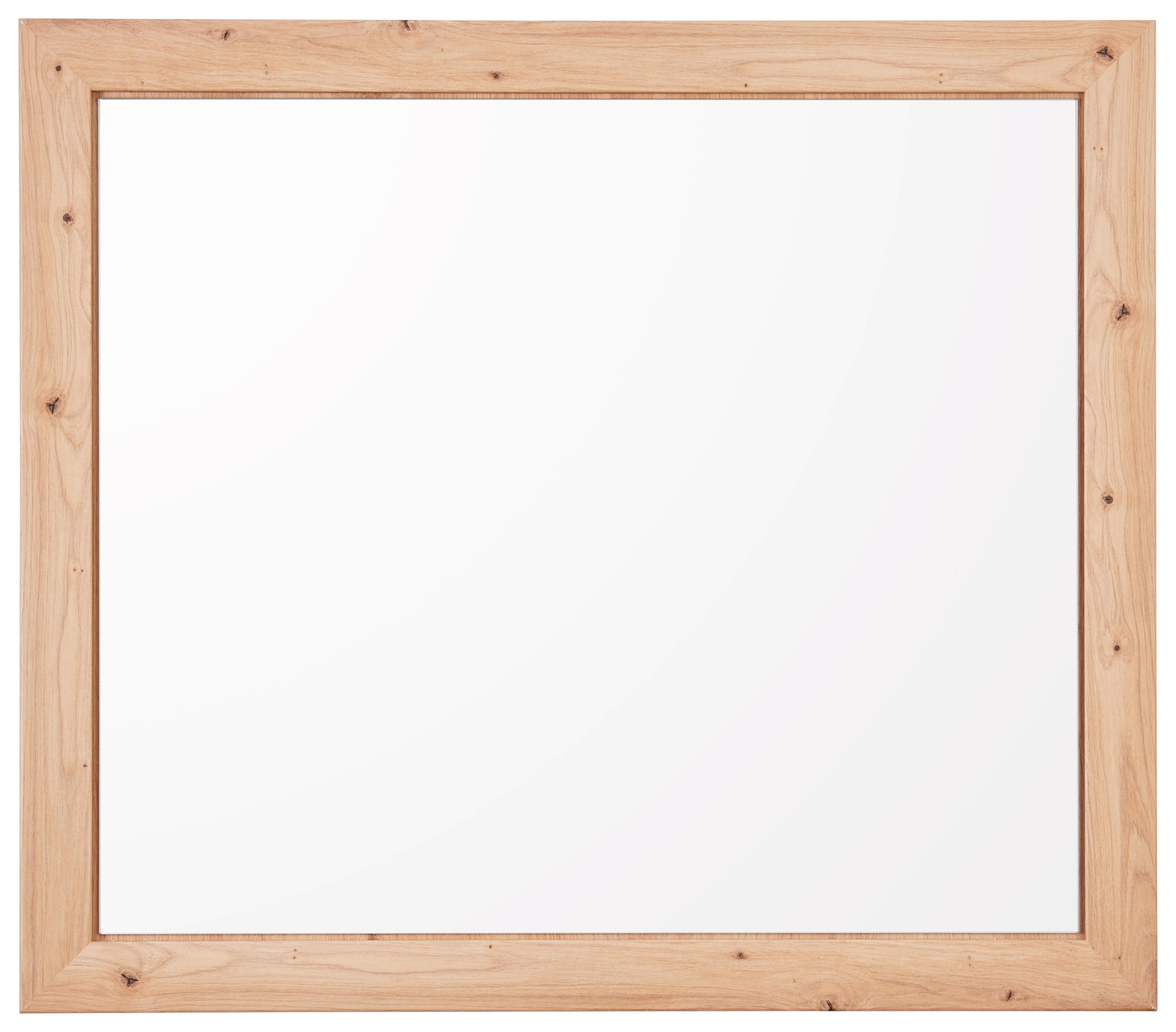 STENSKO OGLEDALO, 87/76/2,5 cm steklo, leseni material  - barve hrasta, Trendi, steklo/leseni material (87/76/2,5cm) - Hom`in
