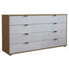 TÁLALÓSZEKRÉNY 141/70/43 cm  - Bianco tölgy/fekete, Konventionell, faalapú anyag/Üveg (141/70/43cm) - Dieter Knoll