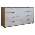 SIDEBOARD  141/70/43 cm 4 Schublade(n)  - Schieferfarben/Eiche Bianco, KONVENTIONELL, Glas/Holzwerkstoff (141/70/43cm) - Dieter Knoll