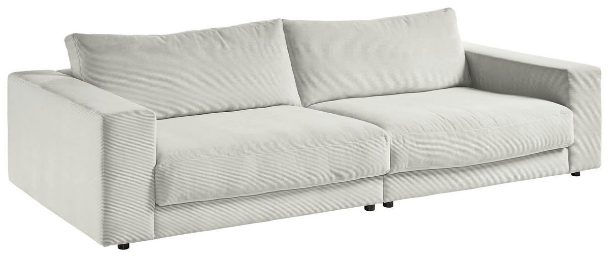 3-SITZER-SOFA in Cord Hellgrau  - Hellgrau/Schwarz, Design, Kunststoff/Textil (290/86/127cm) - Lomoco