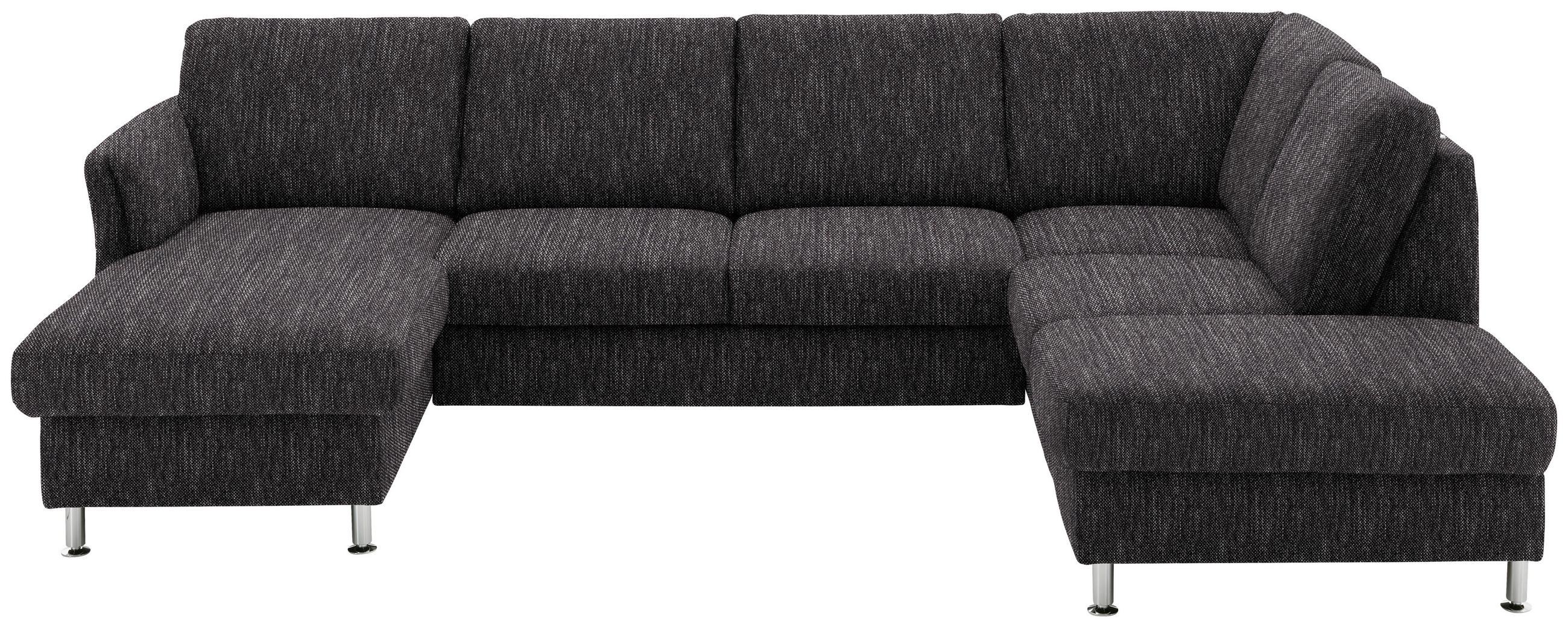 SOFFA i flatväv svart  - kromfärg/svart, Klassisk, metall/textil (168/305/200cm) - Beldomo System