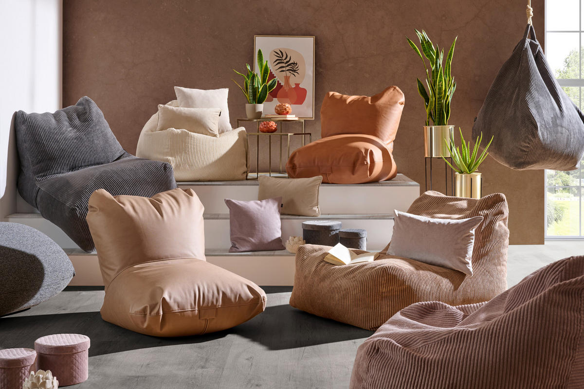 SITZSACK Cord 190 L  - Beige, Trend, Textil (80/85/80cm) - Livetastic
