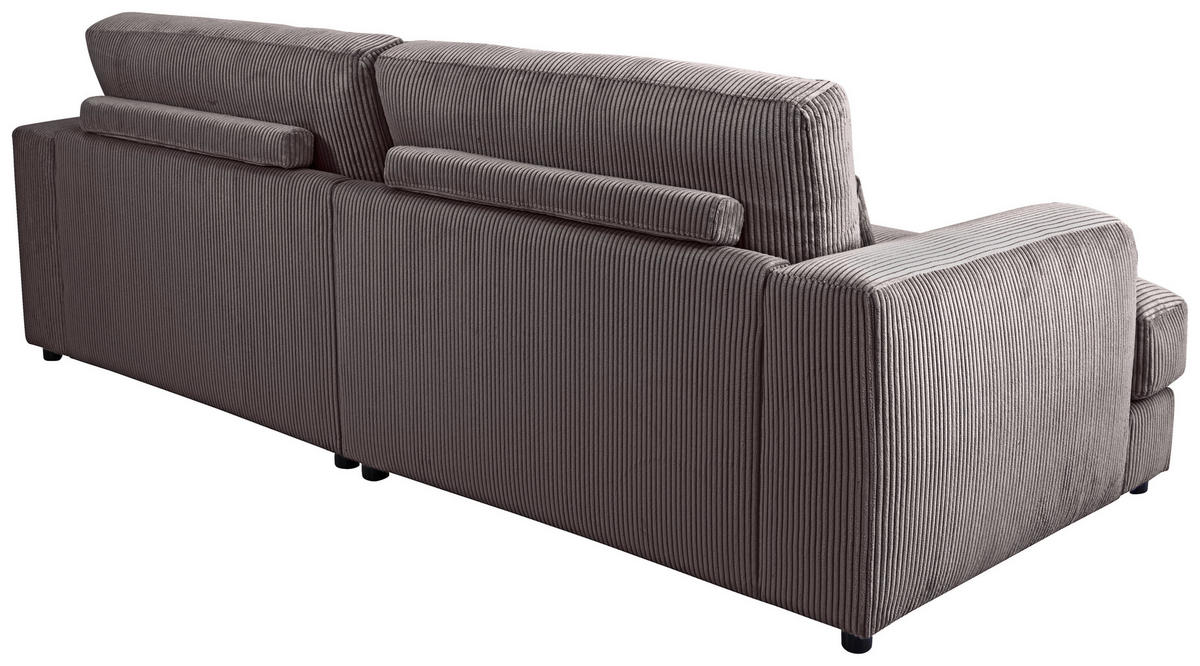 MEGASOFA Cord Anthrazit  - Anthrazit/Schwarz, MODERN, Kunststoff/Textil (260/85/112cm) - Lomoco