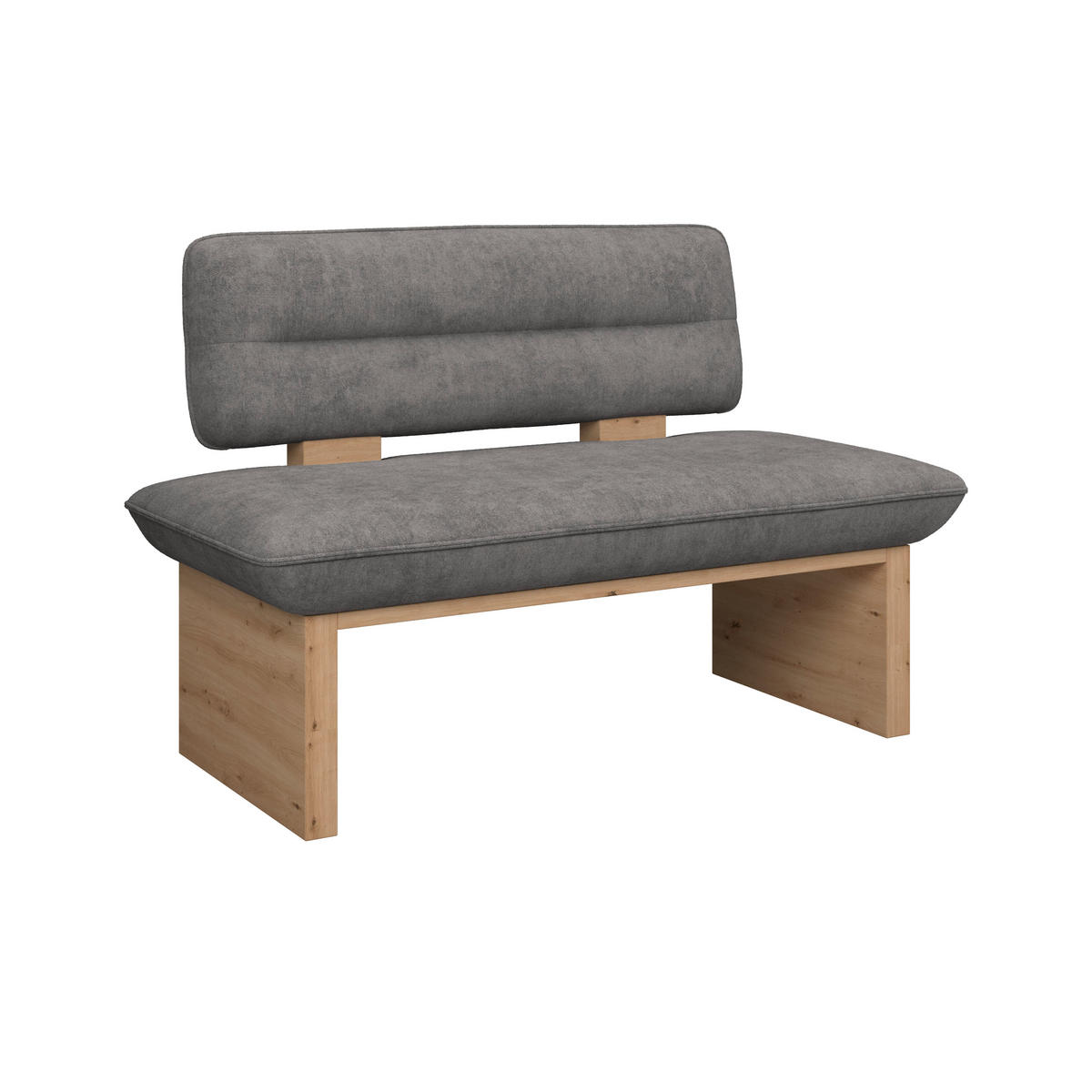 SITZBANK 140/87/67 cm Webstoff Grau  - Eichefarben/Schwarz, KONVENTIONELL, Textil (140/87/67cm) - James Wood