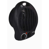 2u1, ventilator+grijalica - crna, Basics, plastika (26/22/14cm)