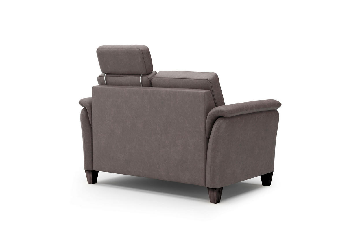 2-SITZER-SOFA Mikrofaser Braun  - Wengefarben/Braun, KONVENTIONELL, Holz/Textil (149/89/89cm) - Sit & More