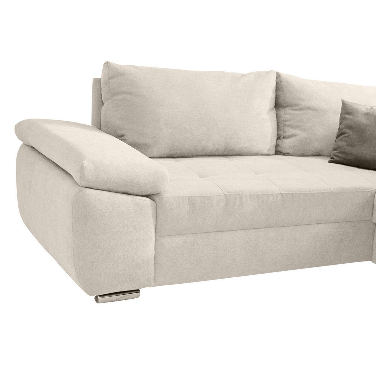 SEDEŽNA GARNITURA, mikrovlakna krem barve  - barve kroma/krem barve, Konvencionalno, tekstil (219/305/157cm) - Livetastic