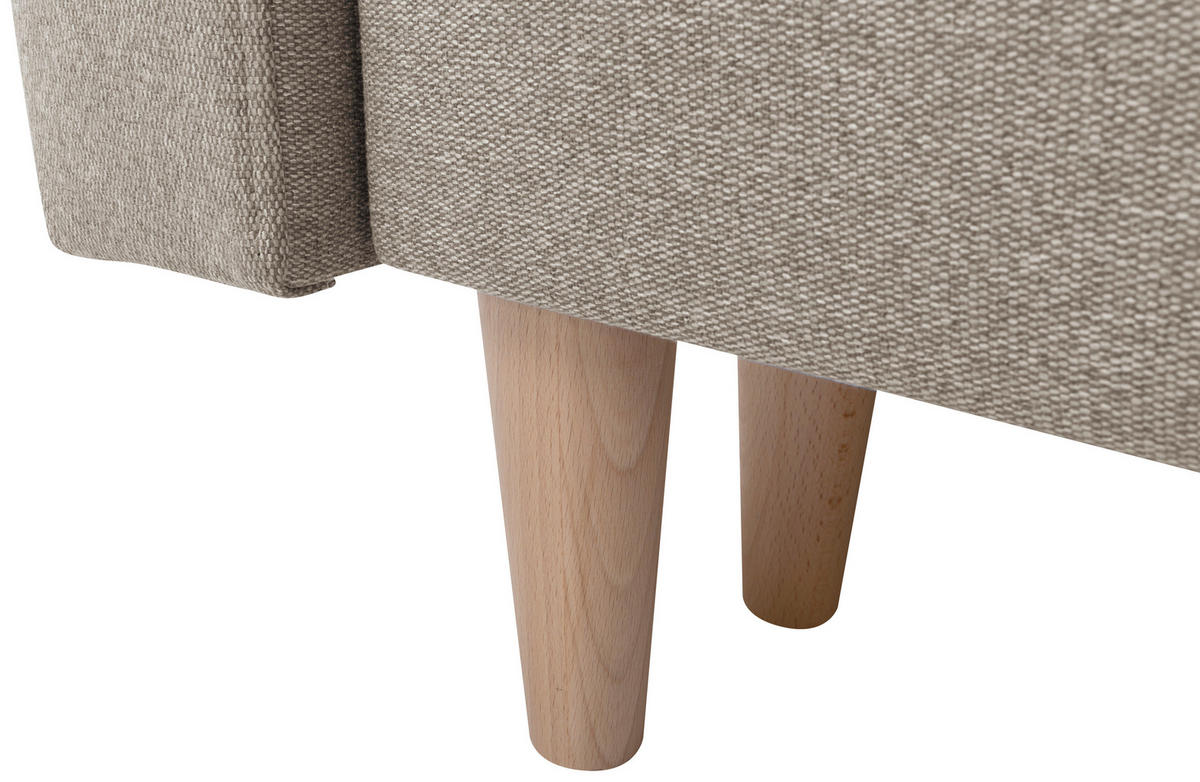 SAROKKANAPÉ textil bézs  - bézs/Wotan tölgy, Konventionell, textil/fa (242/242cm) - MID.YOU