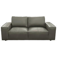 2-SITZER-SOFA VIVO Anthrazit Echtleder  - Anthrazit/Schwarz, Design, Leder/Kunststoff (194,5/76/96cm) - MID.YOU