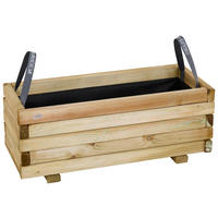 BLUMENKASTEN  - Schwarz/Kieferfarben, Basics, Holz/Textil (70/30/30cm) - Siena Garden