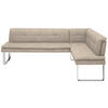 ECKBANK 253/174 cm  in Chromfarben, Sandfarben  - Sandfarben/Chromfarben, Design, Textil/Metall (253/174cm) - Novel
