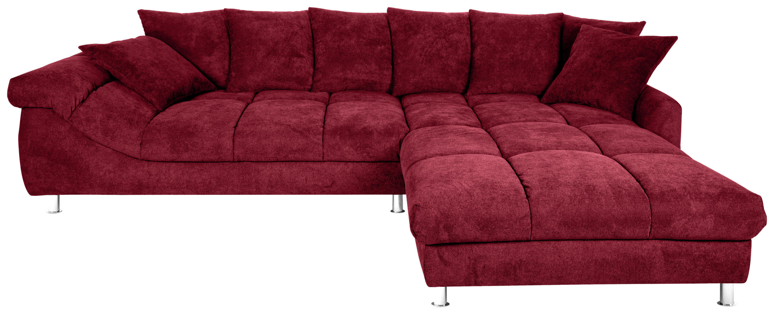 ECKSOFA in Webstoff Dunkelrot  337/228 cm  - Dunkelrot, Design, Textil/Metall (337/228cm) - Carryhome