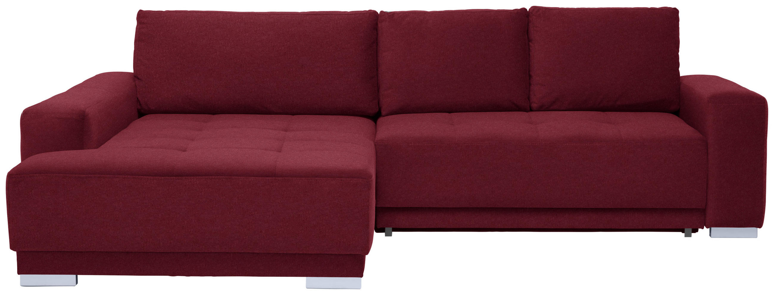 ECKSOFA  Flachgewebe Rot  - Rot/Silberfarben, Design, Holz/Textil (195/293cm) - Cantus